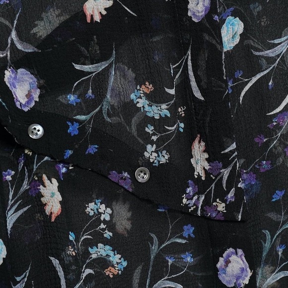 3.1 PHILLIP LIM Floral Silk Chiffon Shirt Top - Picture 4 of 10